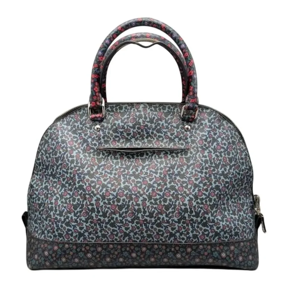 Authentic COACH Sierra Ranch‎ Floral Cross-grain Leather Satchel Dome Handbag